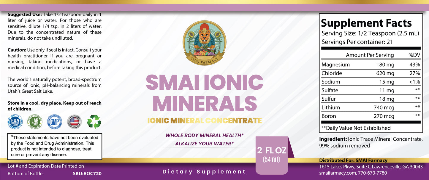 SMAI Ionic Minerals 2oz (Ionic Mineral Concentrate)