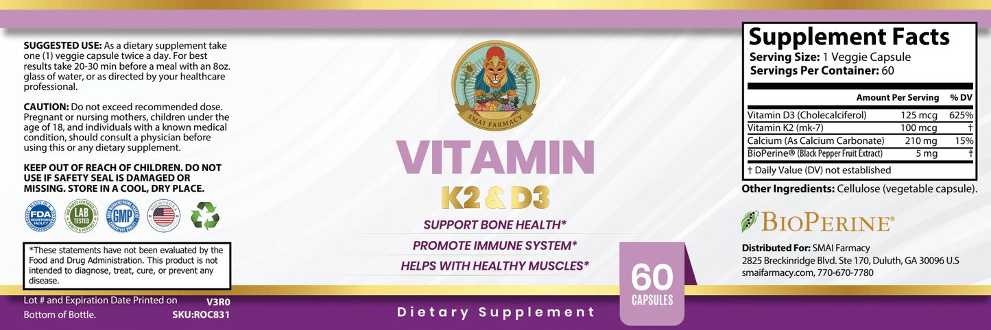 Vitamin K2 & D3 capsules