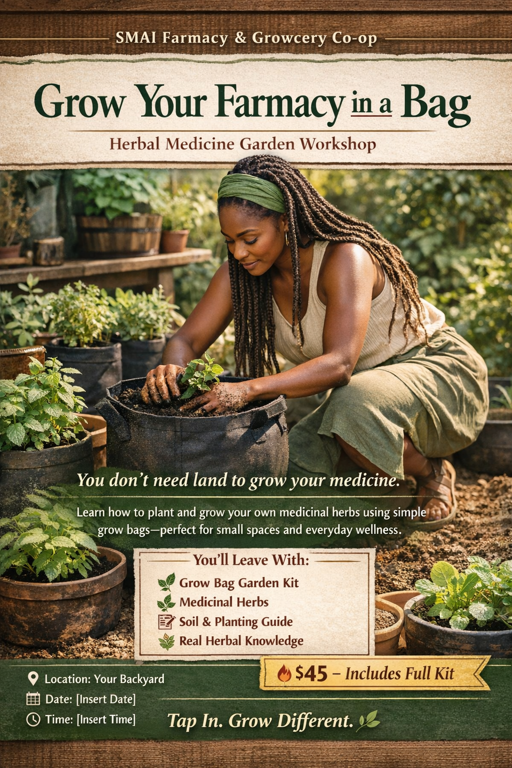 Grow Your Farmacy in a Bag 🌿
Herbal Medicine Garden Workshop