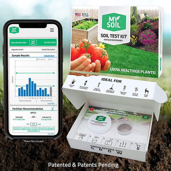 Mysoil - Soil Test Kit | Grow the Best Lawn & Garden | Complete & Accurate Nutrient and Ph Analysis with Recommendations Tailored to Your Soil and Plant Needs