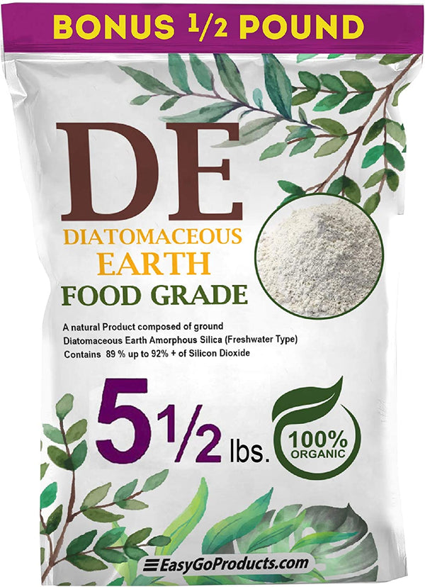 Diatomaceous Earth Food Grade – 100% Natural Organic – Safe for Humans and Pets – Fresh Water Powder – Sealed Bag