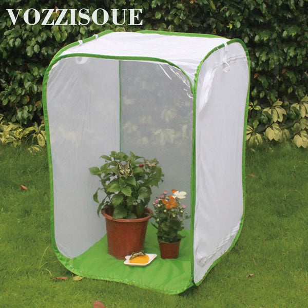 Mini House Garden Greenhouses Insect Flower Plant Translucent Foldable Greenhouse for Garden Shed Durable Cover Roll-Up Zipper