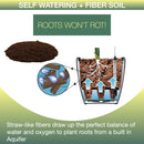 Aquaphoric Self Watering Planter (7”) + Fiber Soil = Foolproof Indoor Garden. Decorative Planter Pot for House Plants, Flowers, Herbs, Violets, Succulents-Easy (Ivory Matte/Ivory Insert)