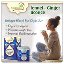 Organic Fennel Ginger Tea Caffeine Free Herbal Tea (Pack of 4, Total of 80 Individually Wrapped Tea Bags) Kosher, Ginger Fennel Tea