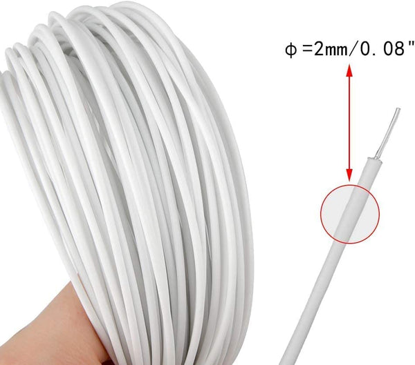 Plant Ties,Plant Ties for Climbing Plants 2.0 MM 65.6 Feet Plant Twist Ties,Tomato Plant Ties for Support Soft Plant Ties,Heavy Duty Plant Ties for Support Plants,Office Organization and Home (White)