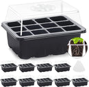 10 Packs Seed Starter Tray Seed Starter Kit with Humidity Dome (120 Cells Total Tray) Seed Starting Trays Plant Starter Kit and Base Mini Greenhouse Germination Kit for Seeds Growing Starting