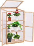 Greenhouse Wooden Plant House Portable Greenhouses Bed Foldable Cold Frame for Home Decor Indoor Outdoor Patio Balcony Garden Backyard Farmhouse Flower