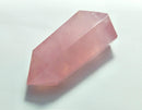 Rose Quartz Healing Crystal Wand Pointed & Faceted Prism Bar for Reiki Chakra Meditation Therapy Deco