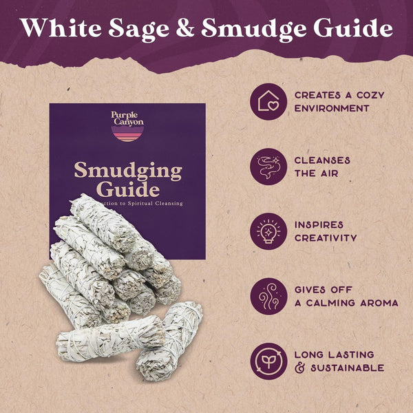 Sage Smudge Kit - (12 Pack) - White Sage Smudge Sticks Incense Kit for Meditation Home Cleansing Aromatherapy and Smudge Rituals
