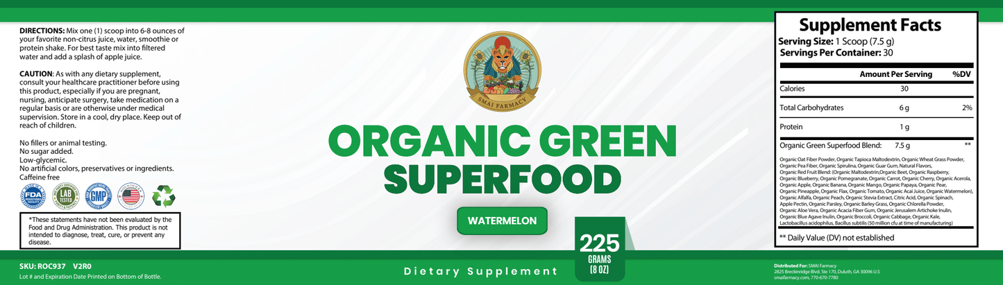 Organic Watermelon GREEN SUPERFOOD